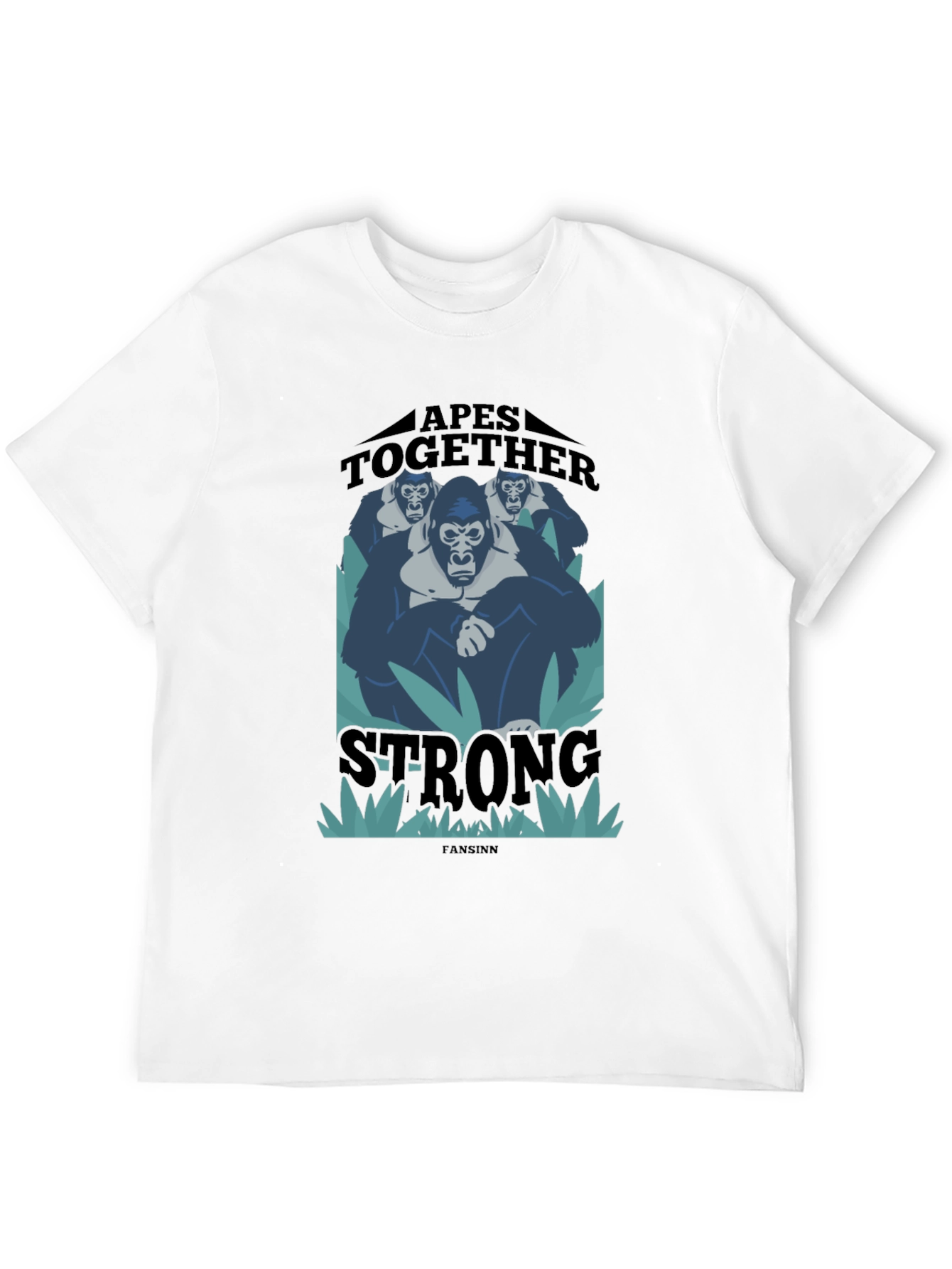 Apes Together Strong Graphic Tee - Black Cotton Blend T-Shirt