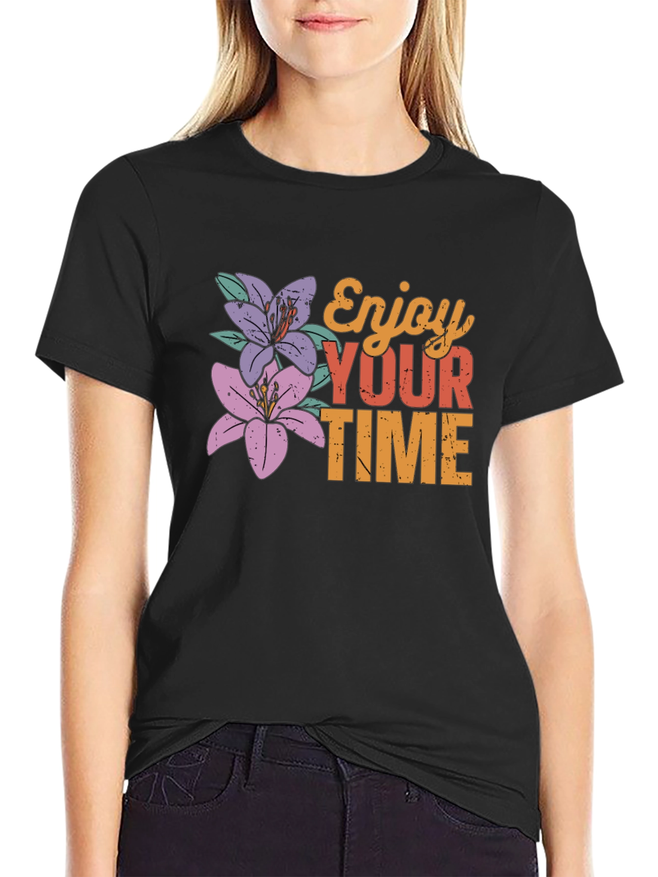 Enjoy Your Time Floral Graphic Tee