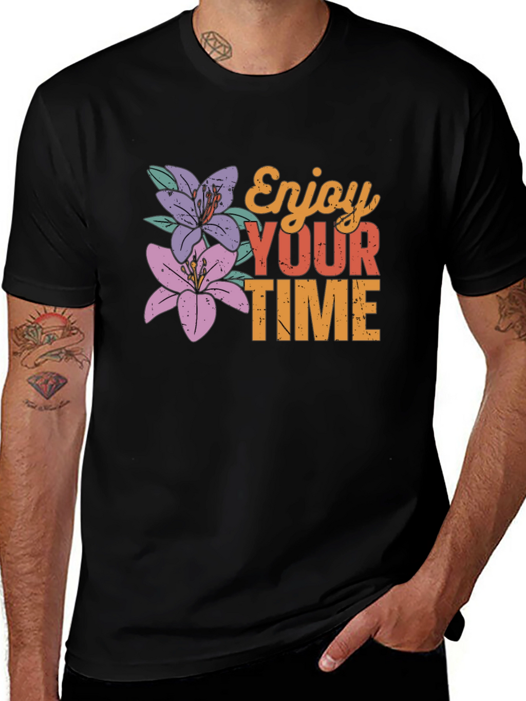 Enjoy Your Time Floral Graphic Tee