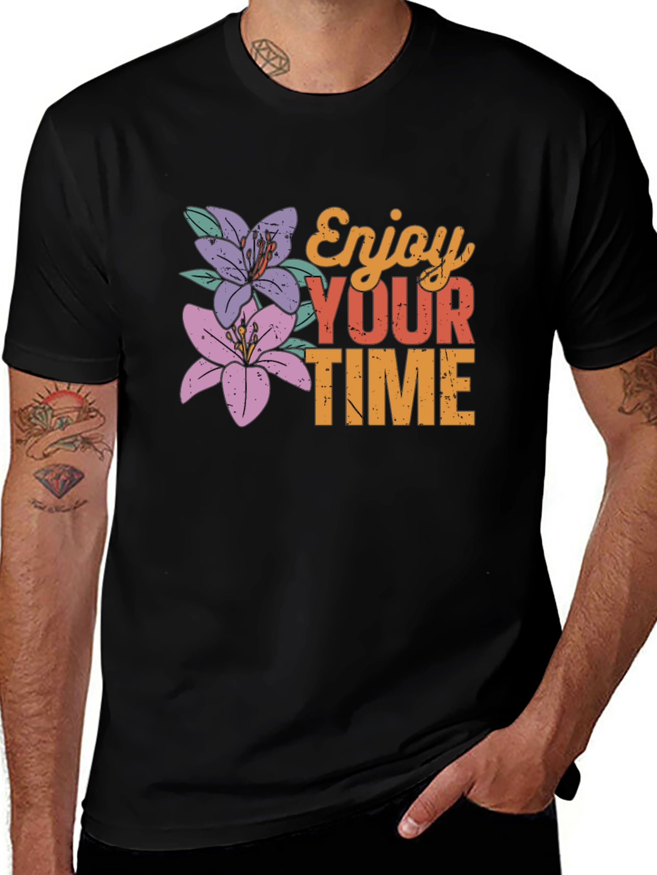 Enjoy Your Time Floral Graphic Tee