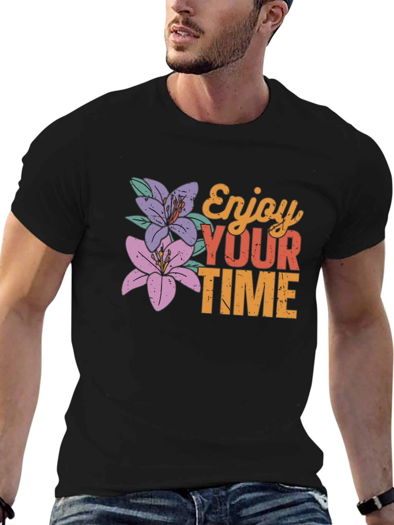 Enjoy Your Time Floral Graphic Tee