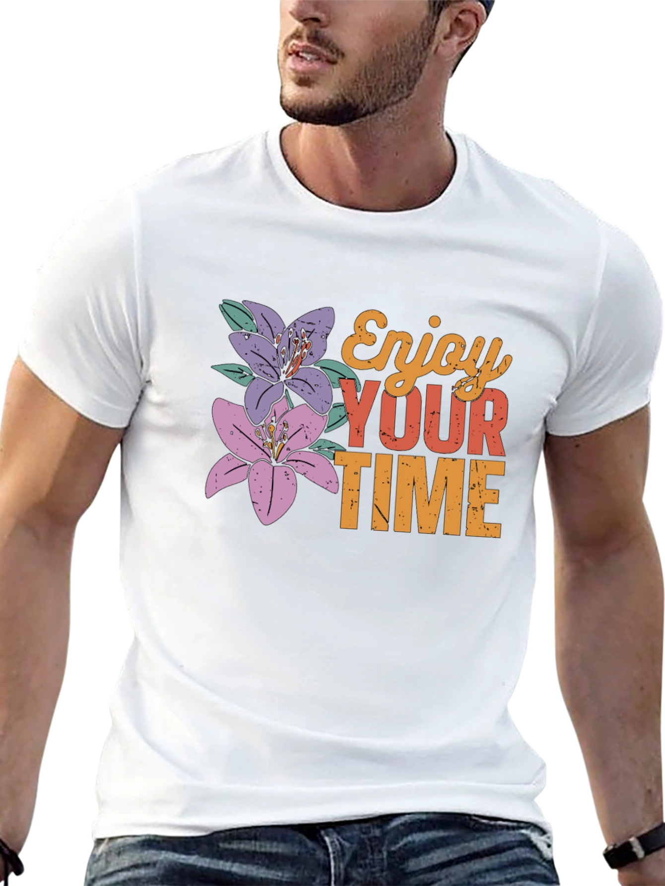 Enjoy Your Time Floral Graphic Tee