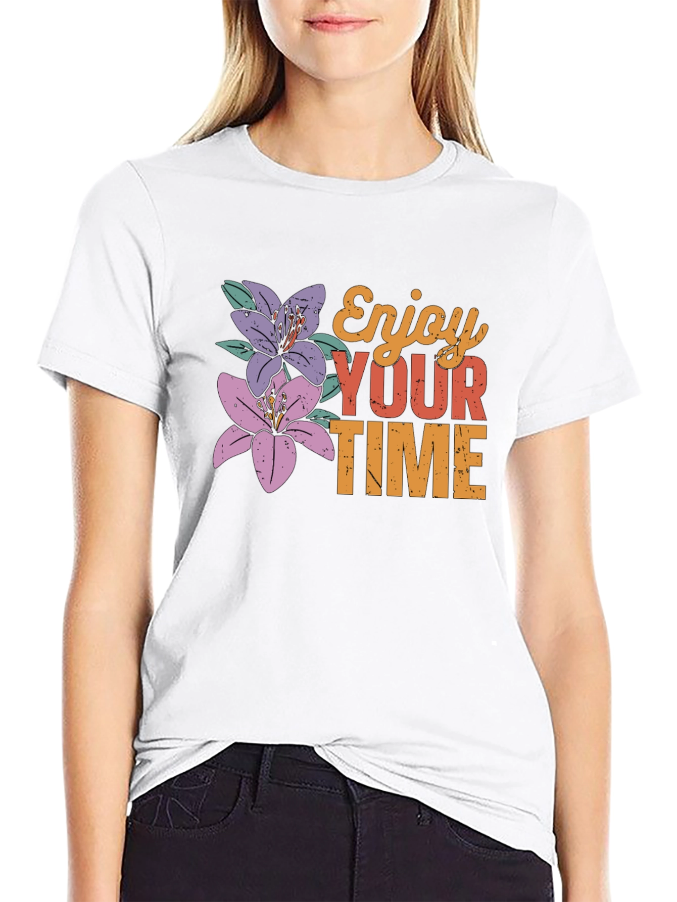 Enjoy Your Time Floral Graphic Tee
