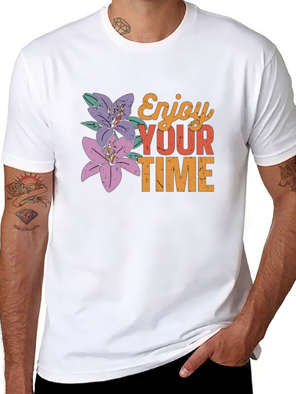 Enjoy Your Time Floral Graphic Tee