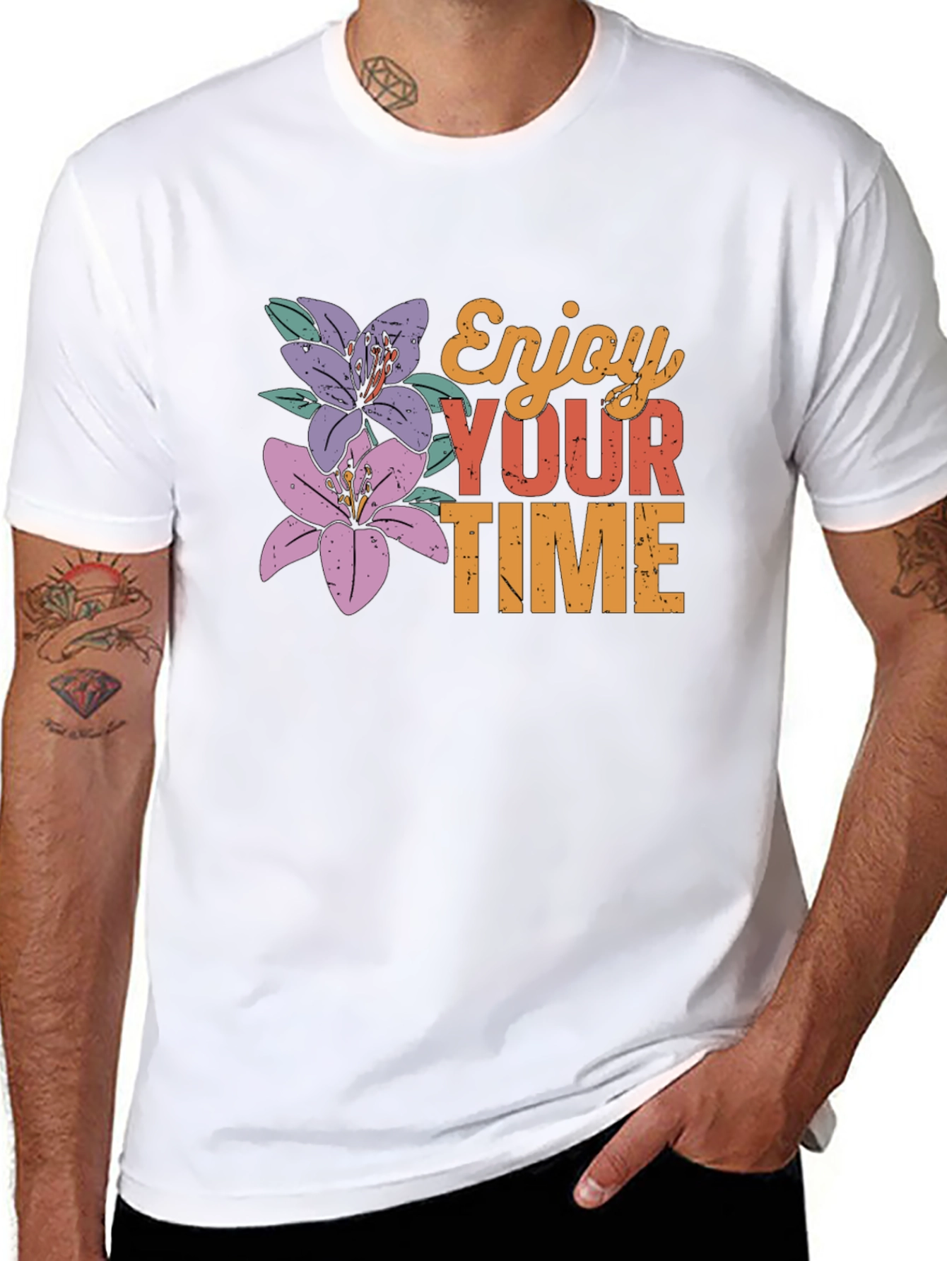 Enjoy Your Time Floral Graphic Tee