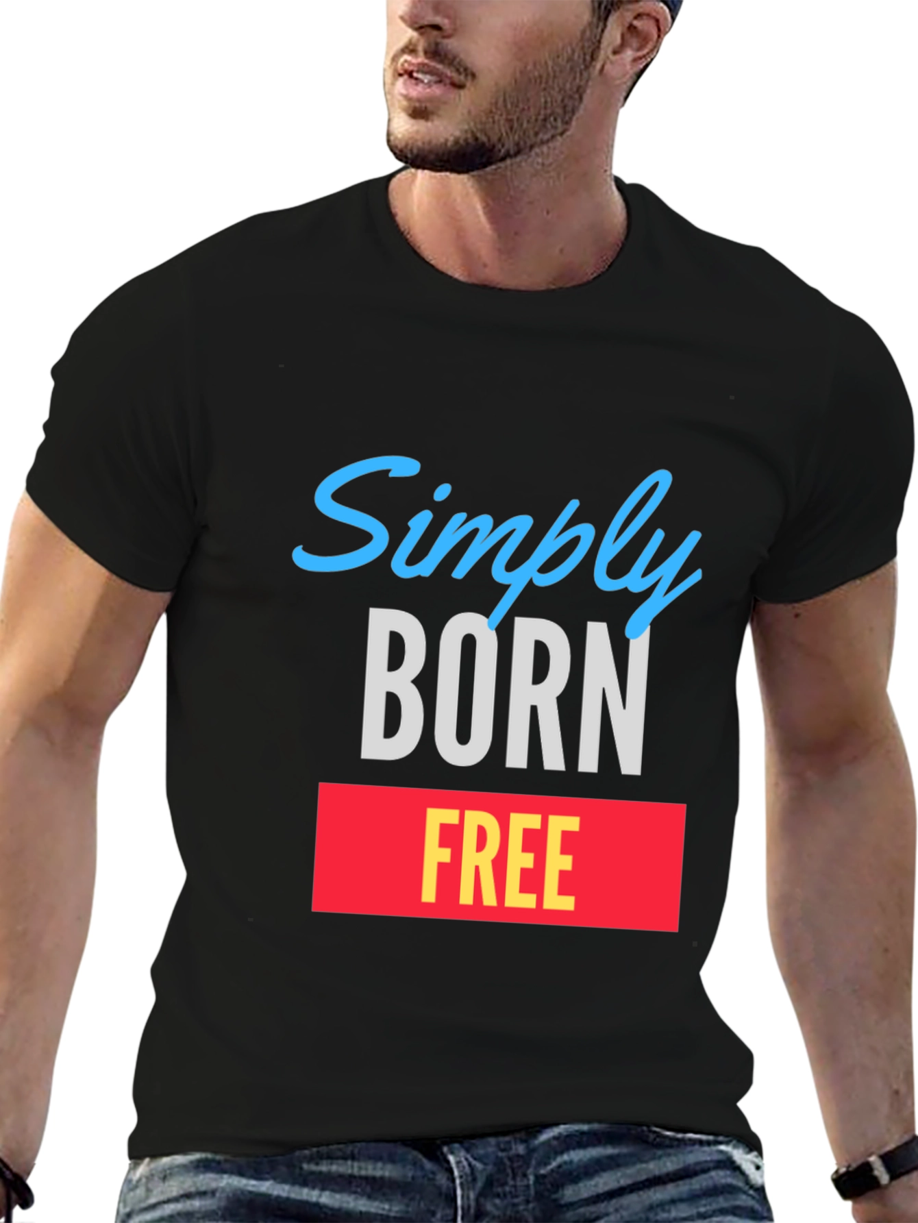 Simply Born Free Graphic Tee - Black T-Shirt
