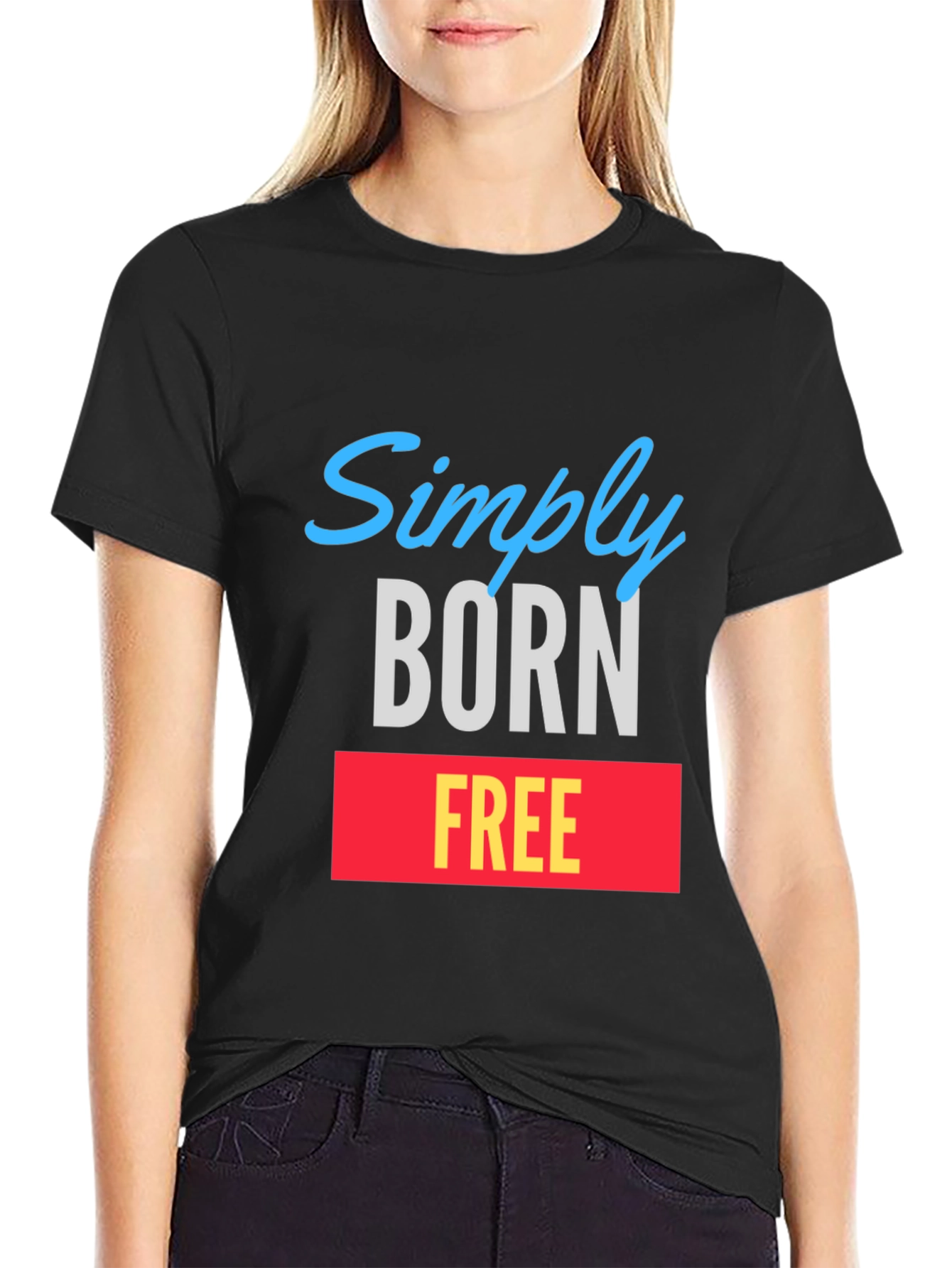 Simply Born Free Graphic Tee - Black T-Shirt