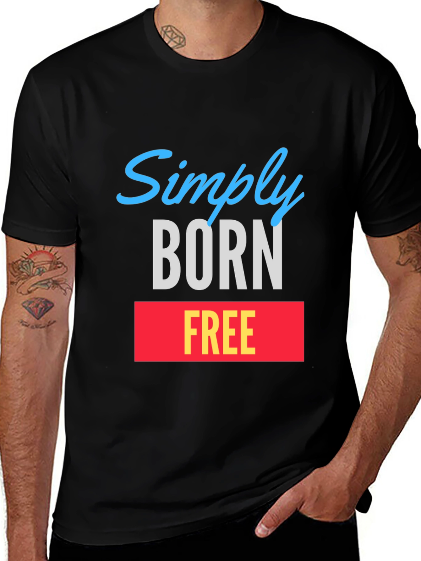 Simply Born Free Graphic Tee - Black T-Shirt