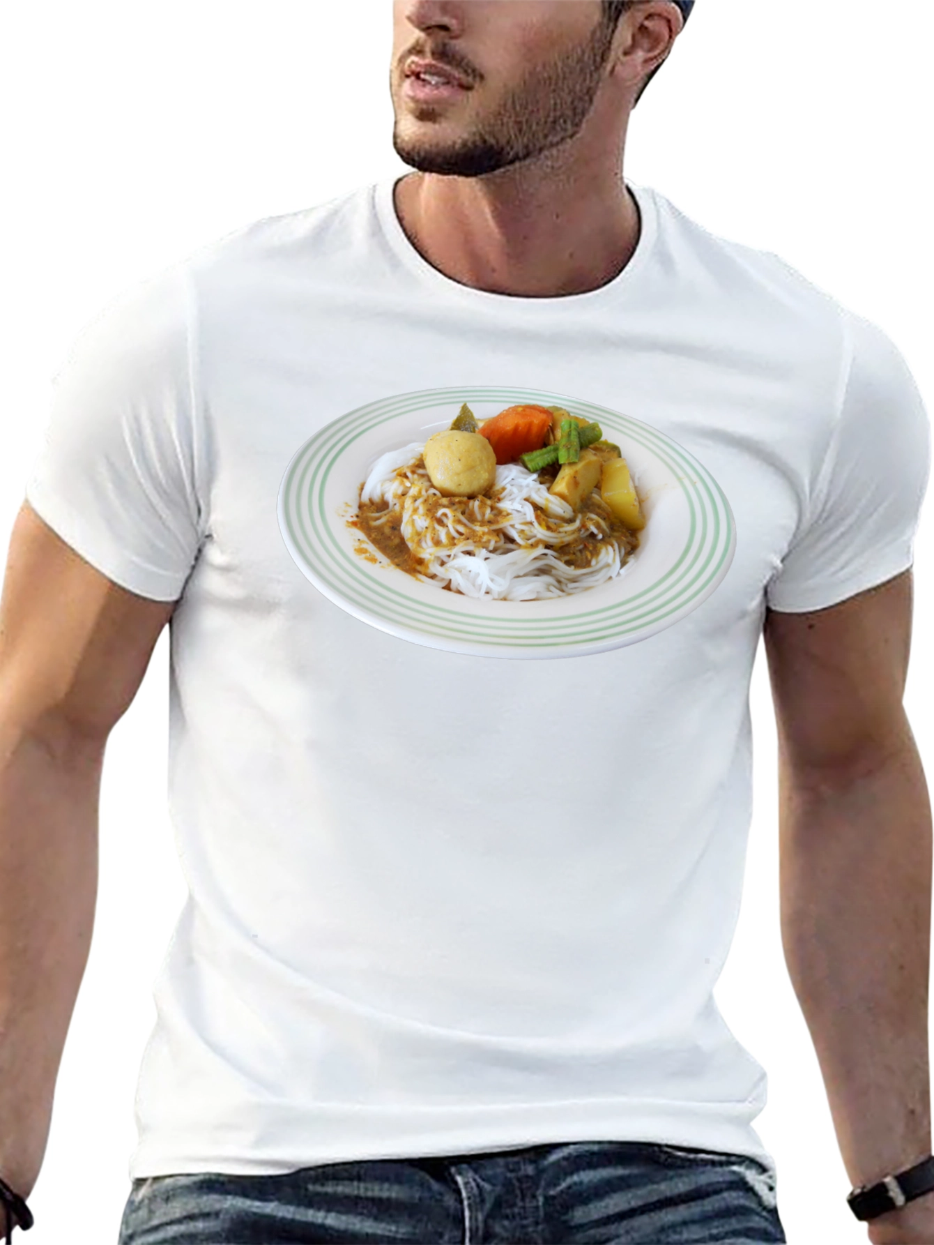 Noodle Dish Graphic T-Shirt - Foodie Fashion Tee