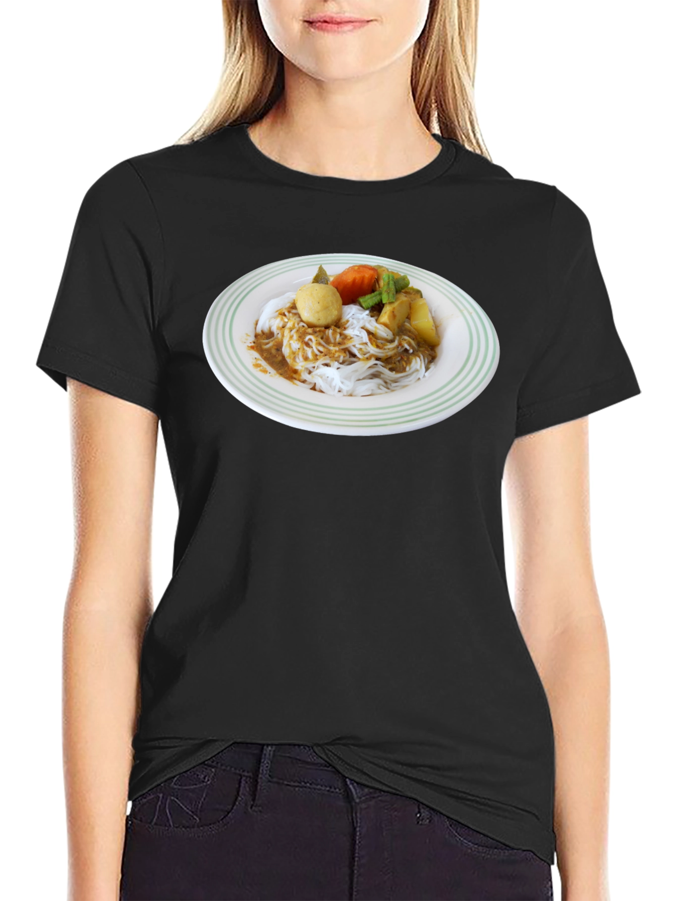 Noodle Dish Graphic T-Shirt - Foodie Fashion Tee