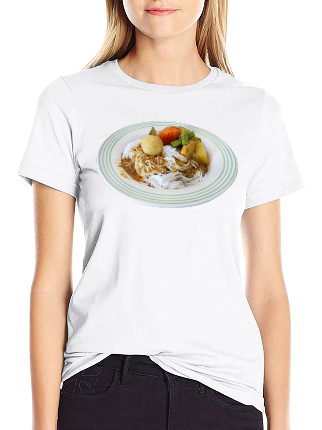 Noodle Dish Graphic T-Shirt - Foodie Fashion Tee