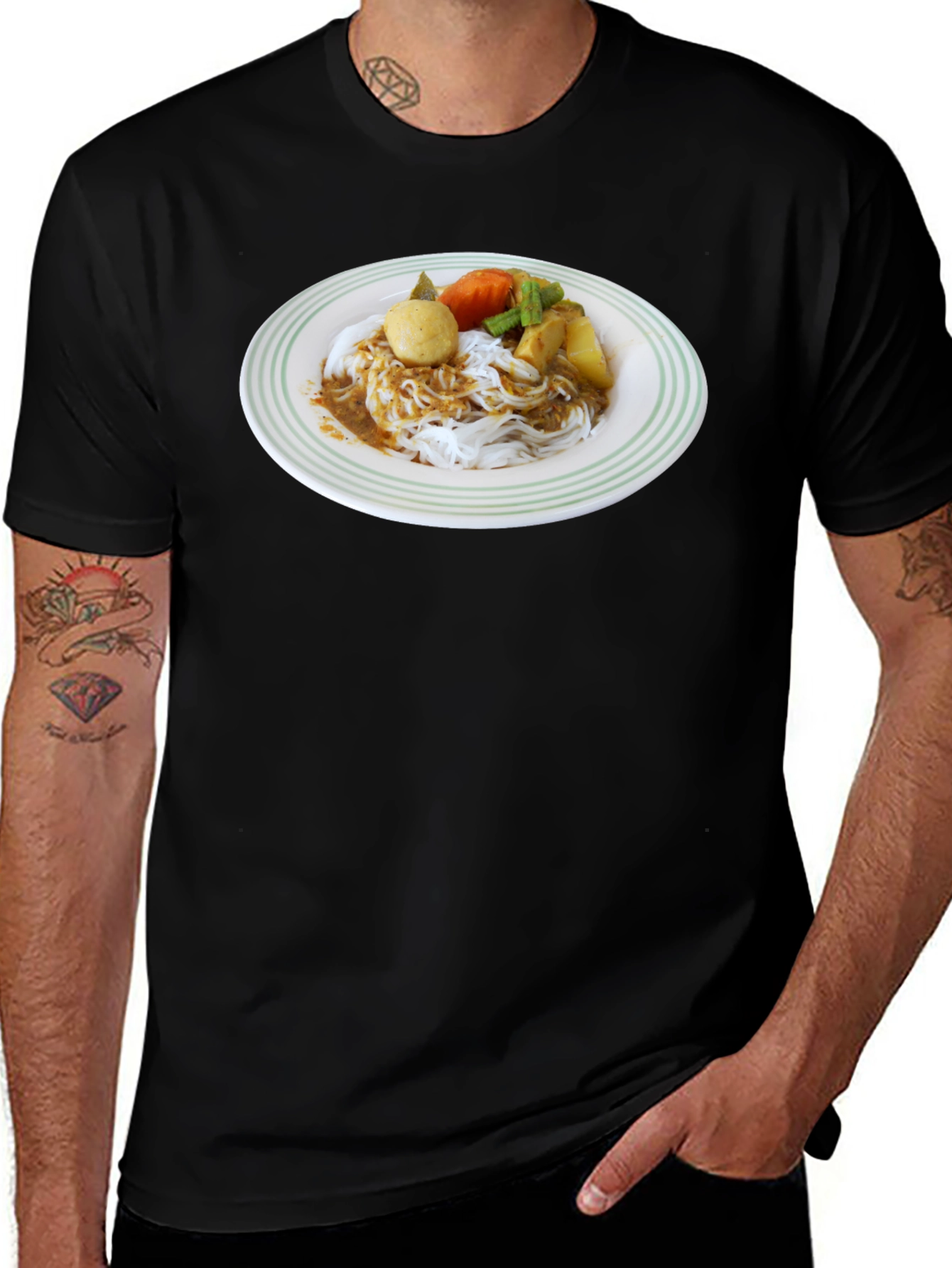 Noodle Dish Graphic T-Shirt - Foodie Fashion Tee