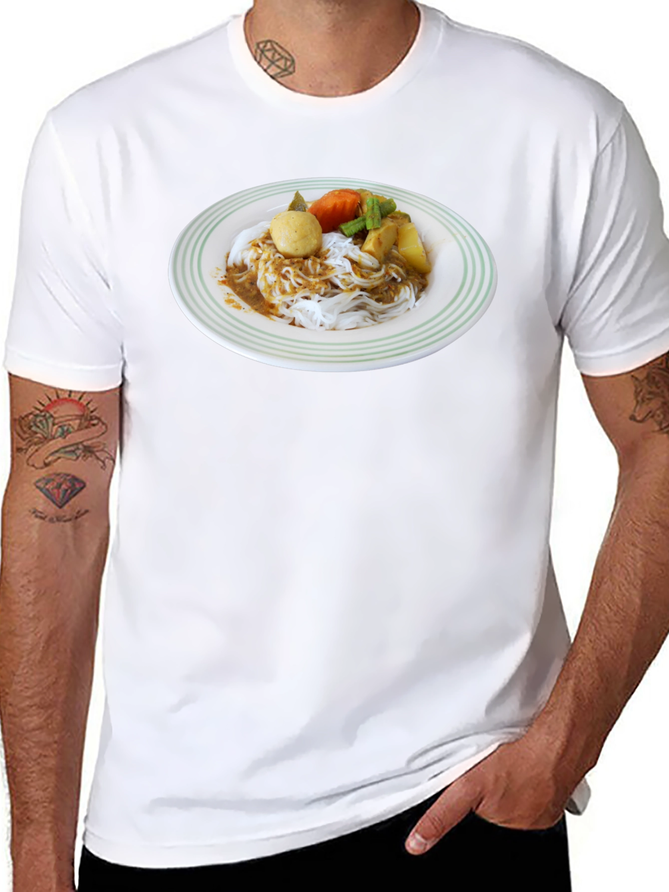 Noodle Dish Graphic T-Shirt - Foodie Fashion Tee