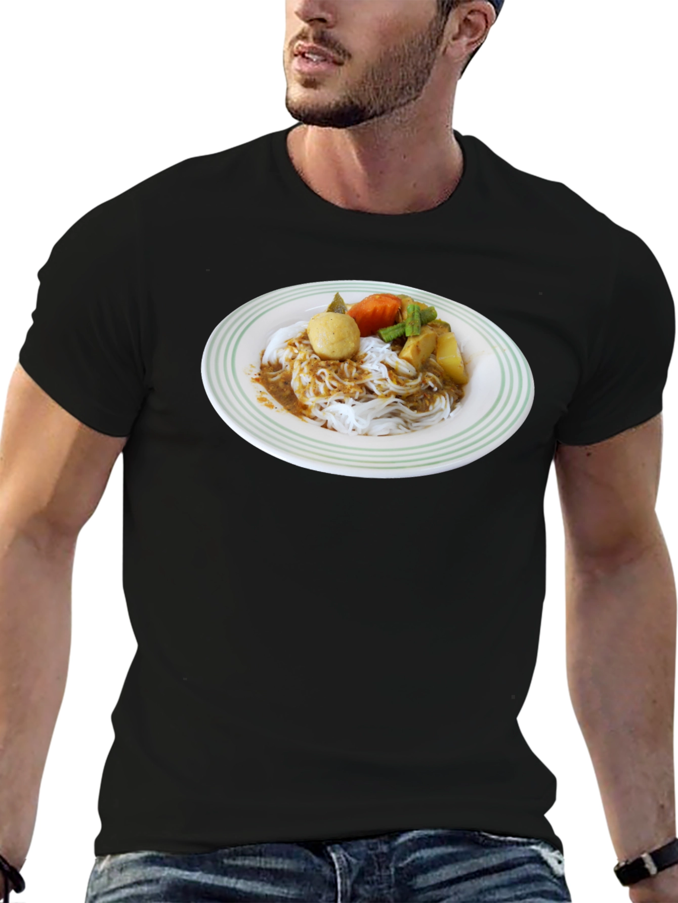 Noodle Dish Graphic T-Shirt - Foodie Fashion Tee