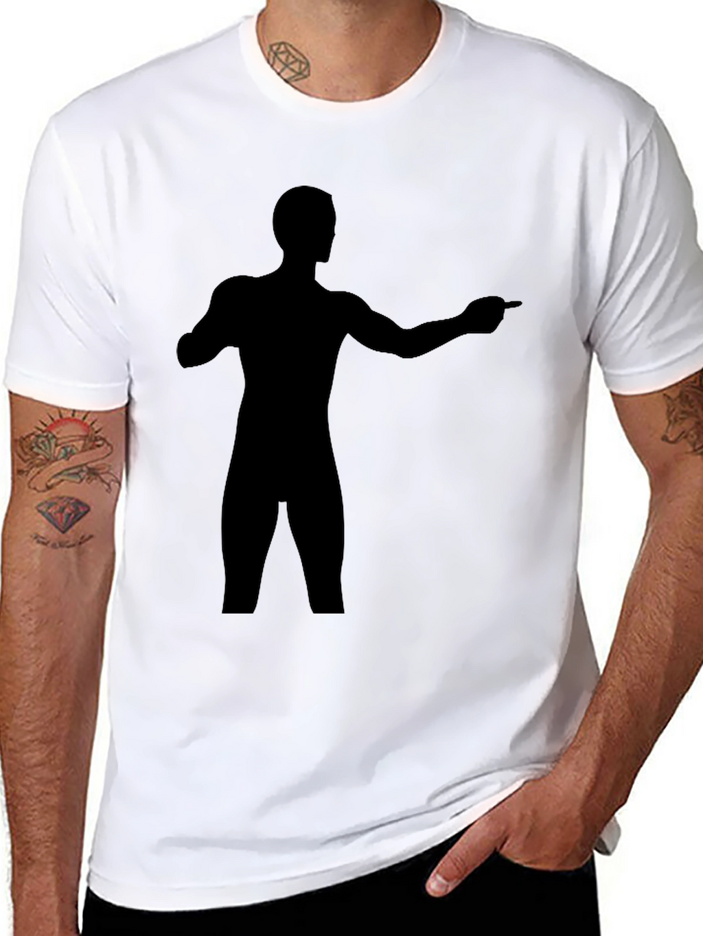 Silhouette Man Graphic Black T-Shirt