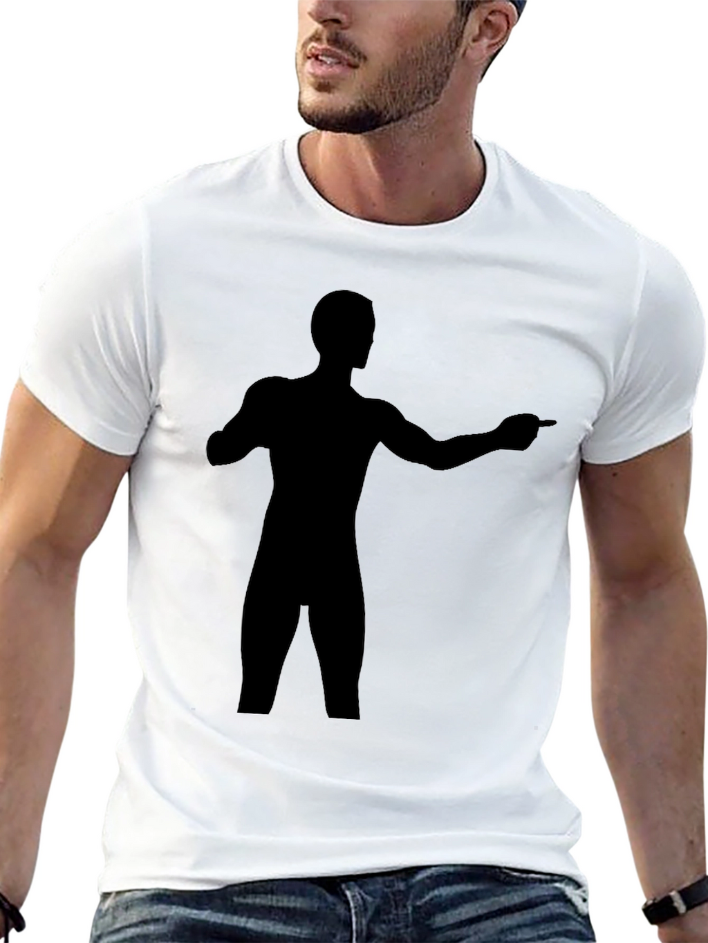 Silhouette Man Graphic Black T-Shirt