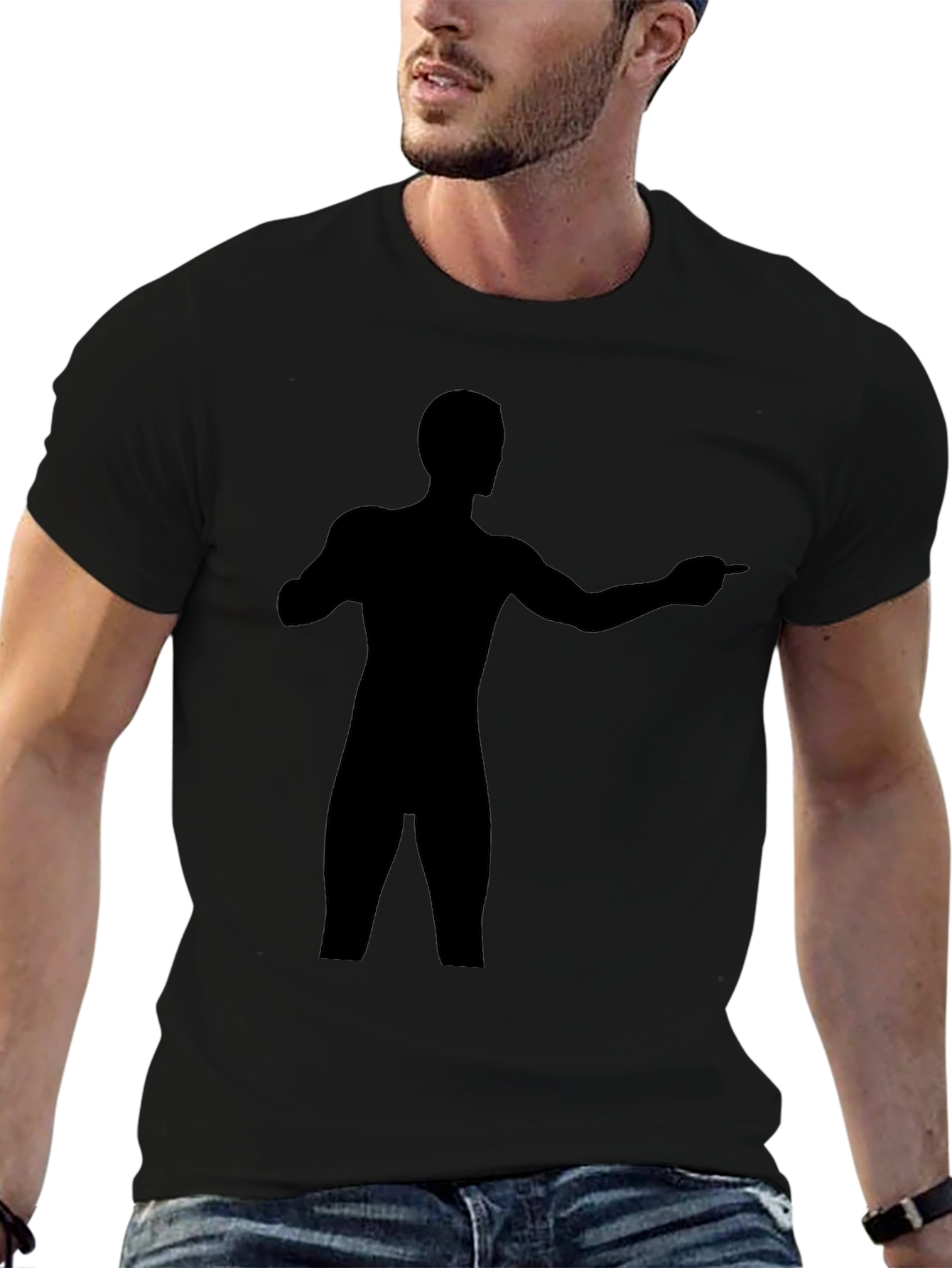 Silhouette Man Graphic Black T-Shirt