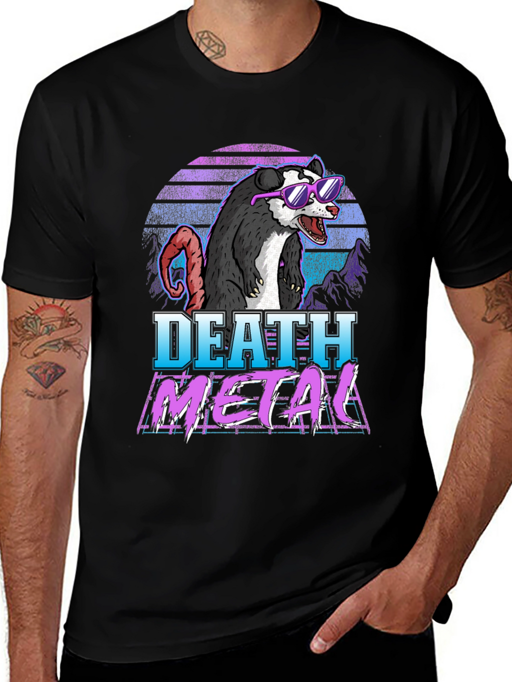 Death Metal Opossum Graphic Tee