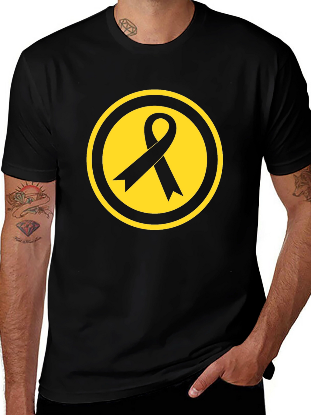 Awareness Ribbon Graphic Tee - Black