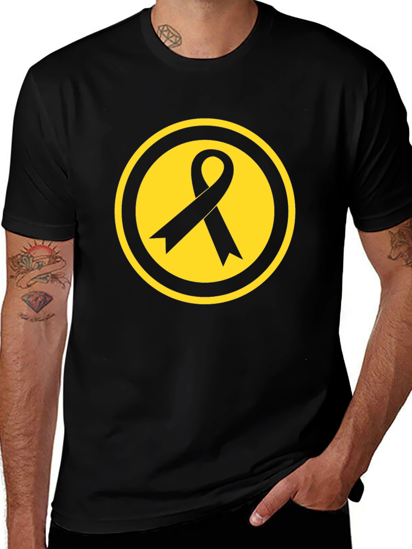 Awareness Ribbon Graphic Tee - Black
