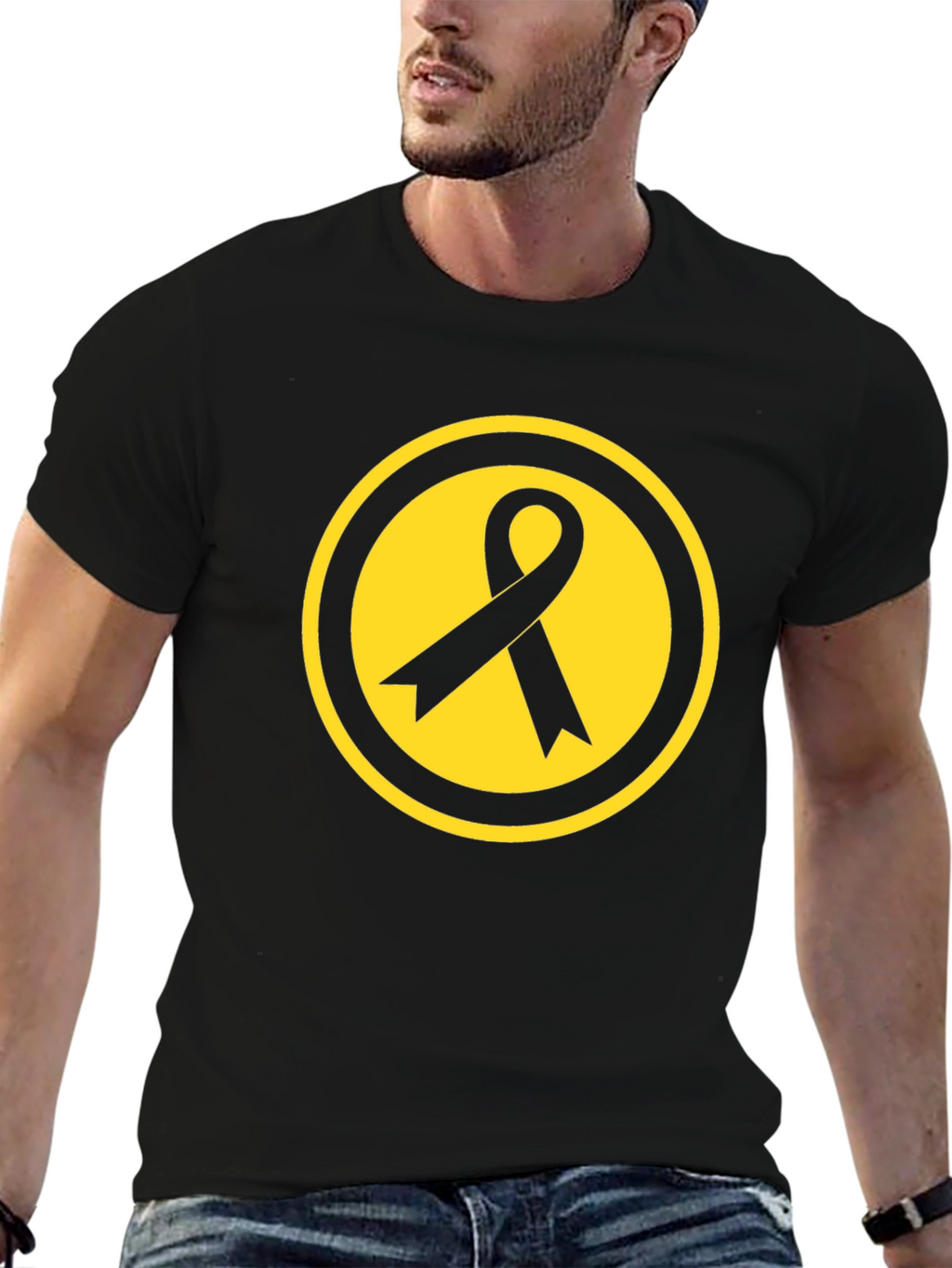Awareness Ribbon Graphic Tee - Black