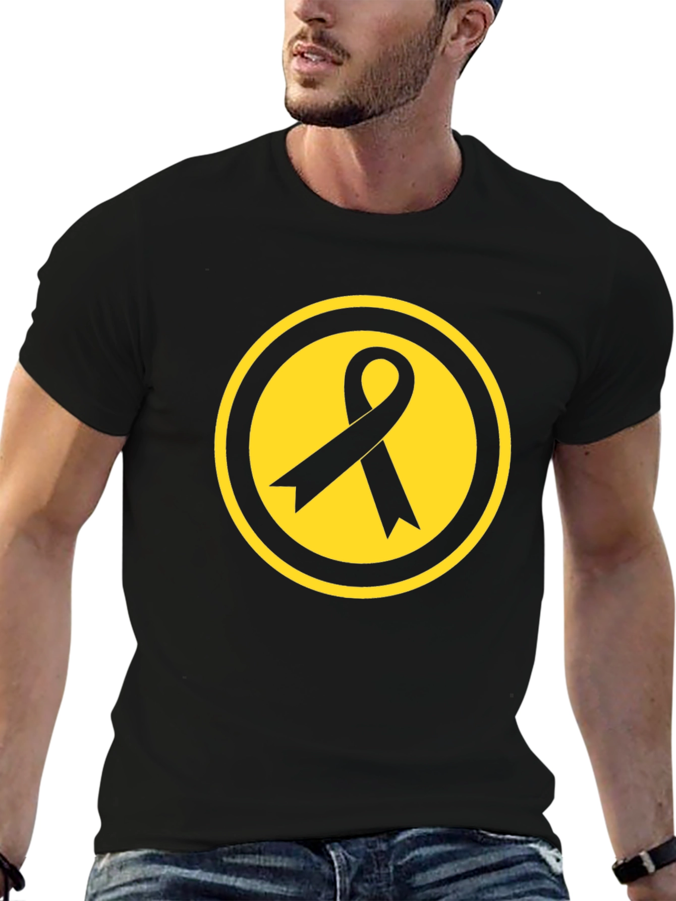 Awareness Ribbon Graphic Tee - Black