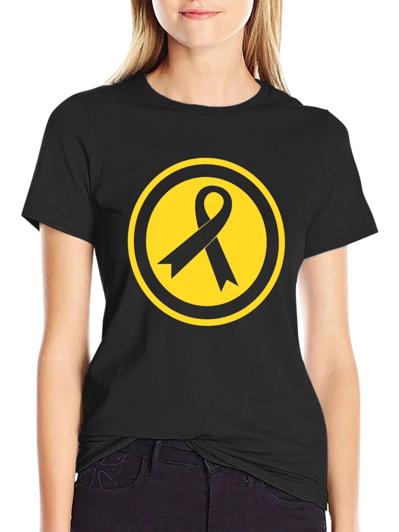 Awareness Ribbon Graphic Tee - Black