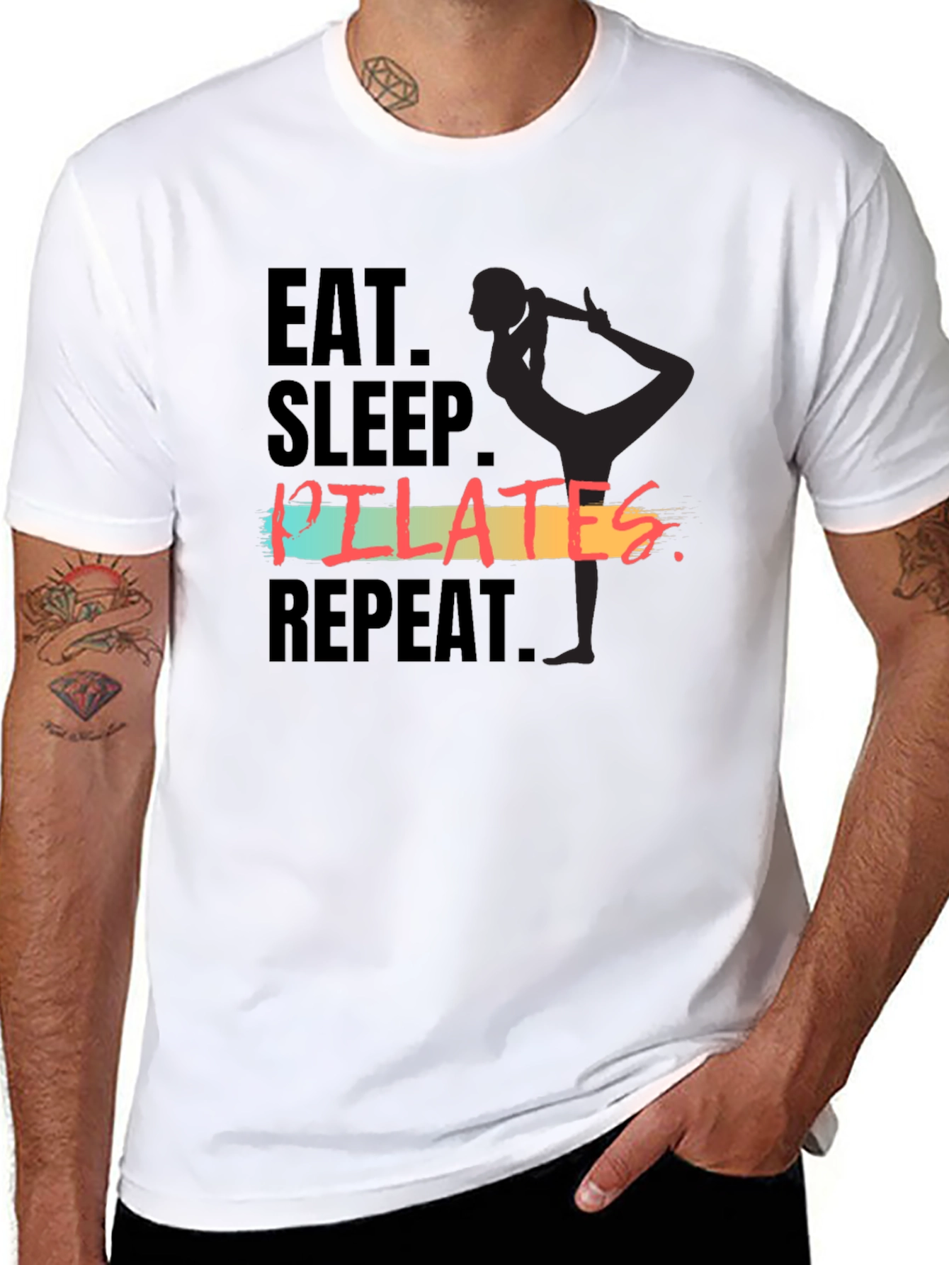 Eat Sleep Pilates Repeat Graphic Tee
