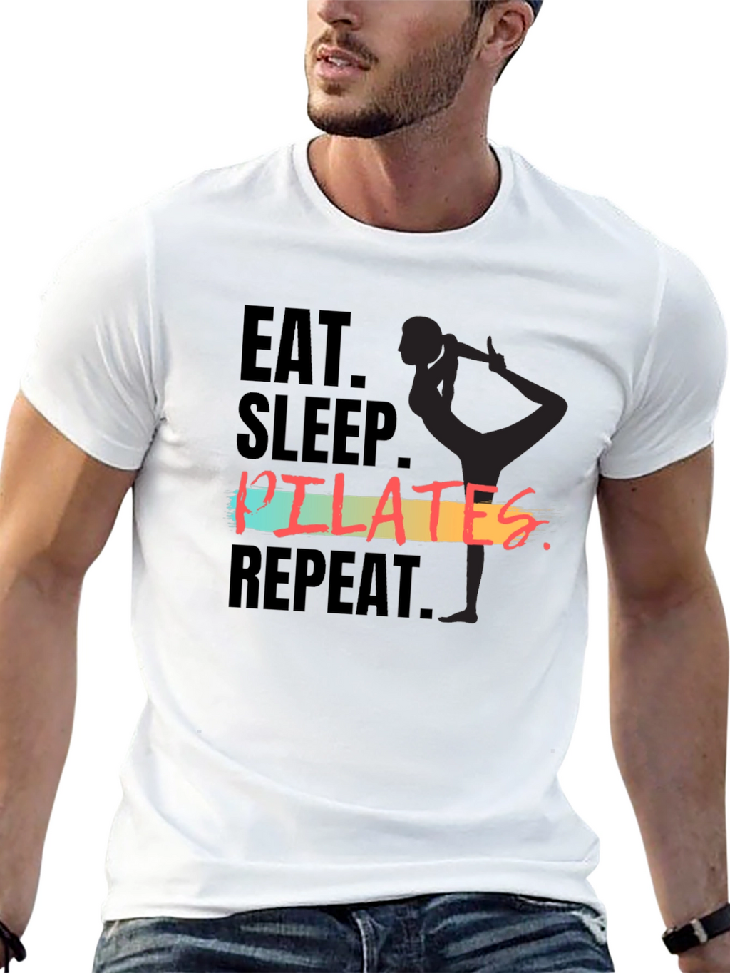 Eat Sleep Pilates Repeat Graphic Tee