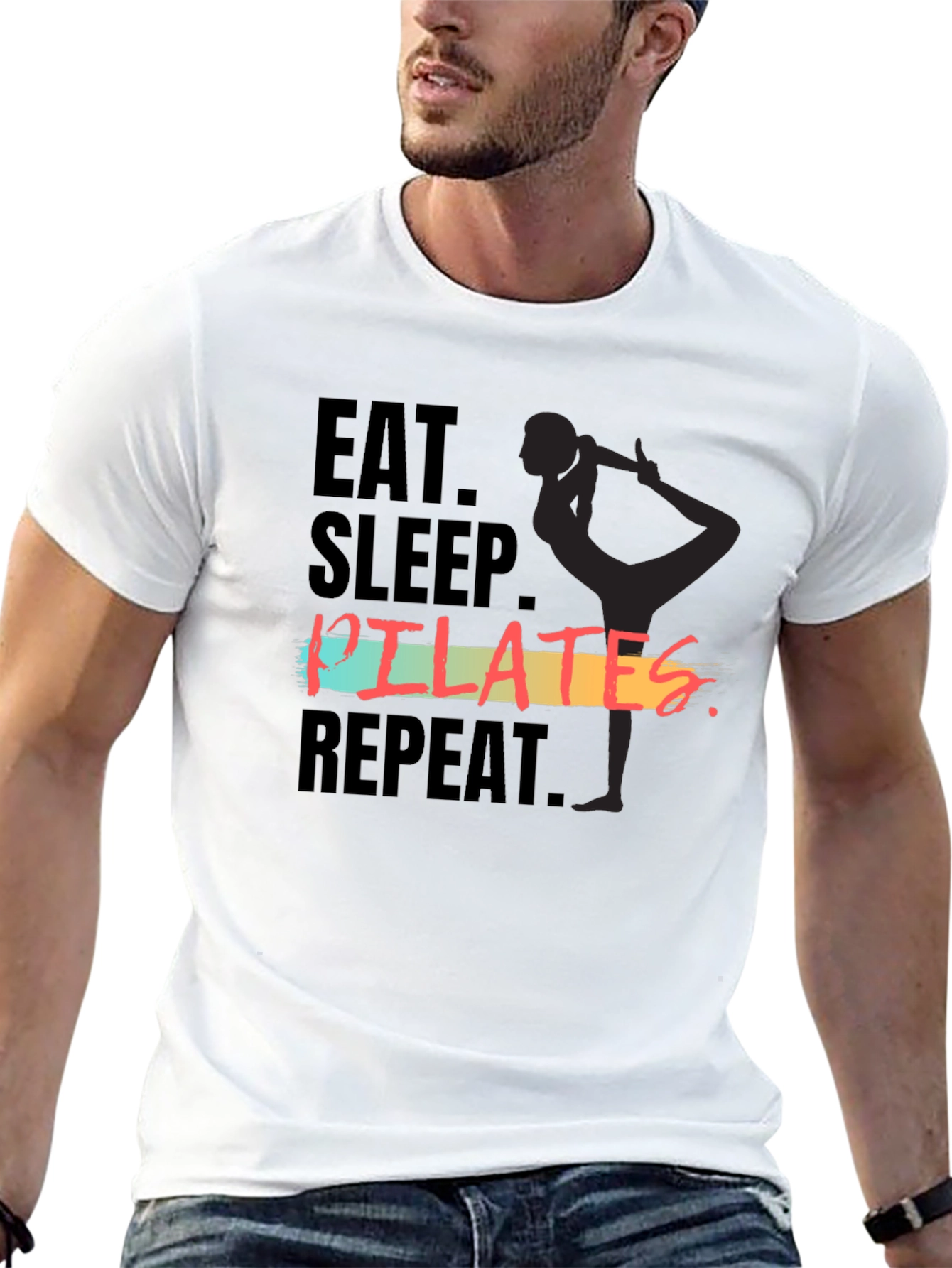Eat Sleep Pilates Repeat Graphic Tee