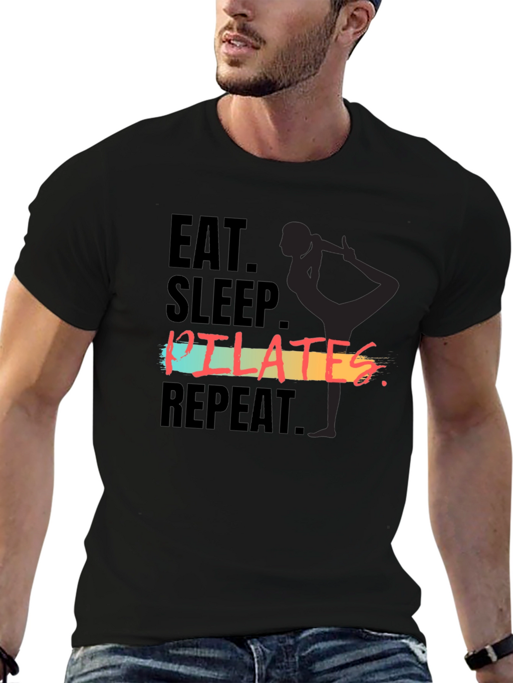 Eat Sleep Pilates Repeat Graphic Tee