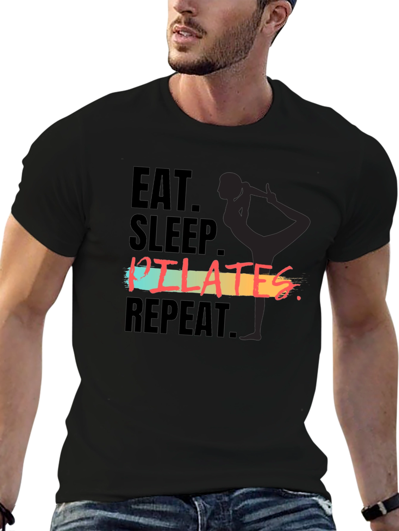 Eat Sleep Pilates Repeat Graphic Tee