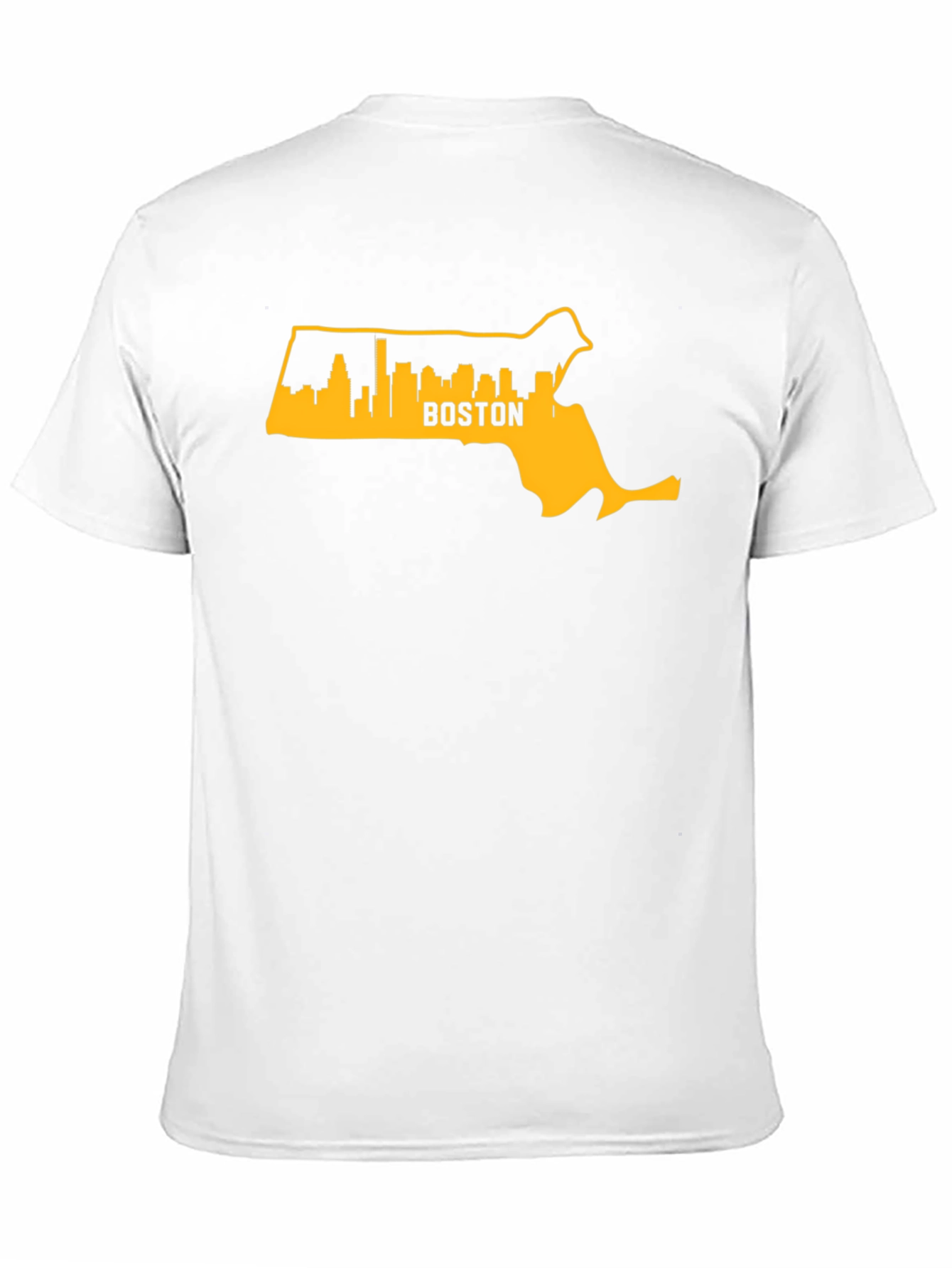 Boston MA Skyline Outline Mens Graphic T-Shirt