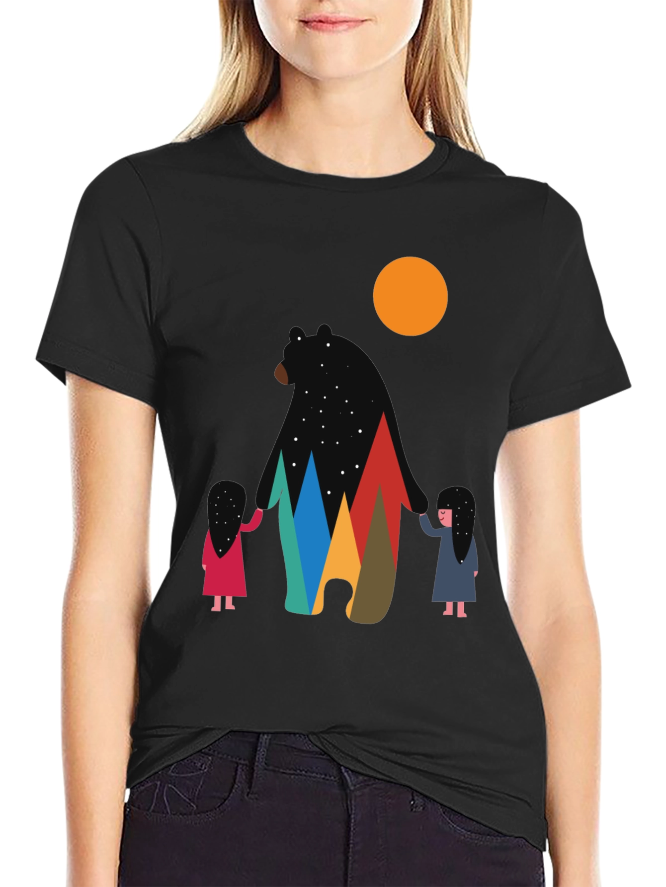 Bear & Mountain Graphic Tee - Stylish Unisex Shirt