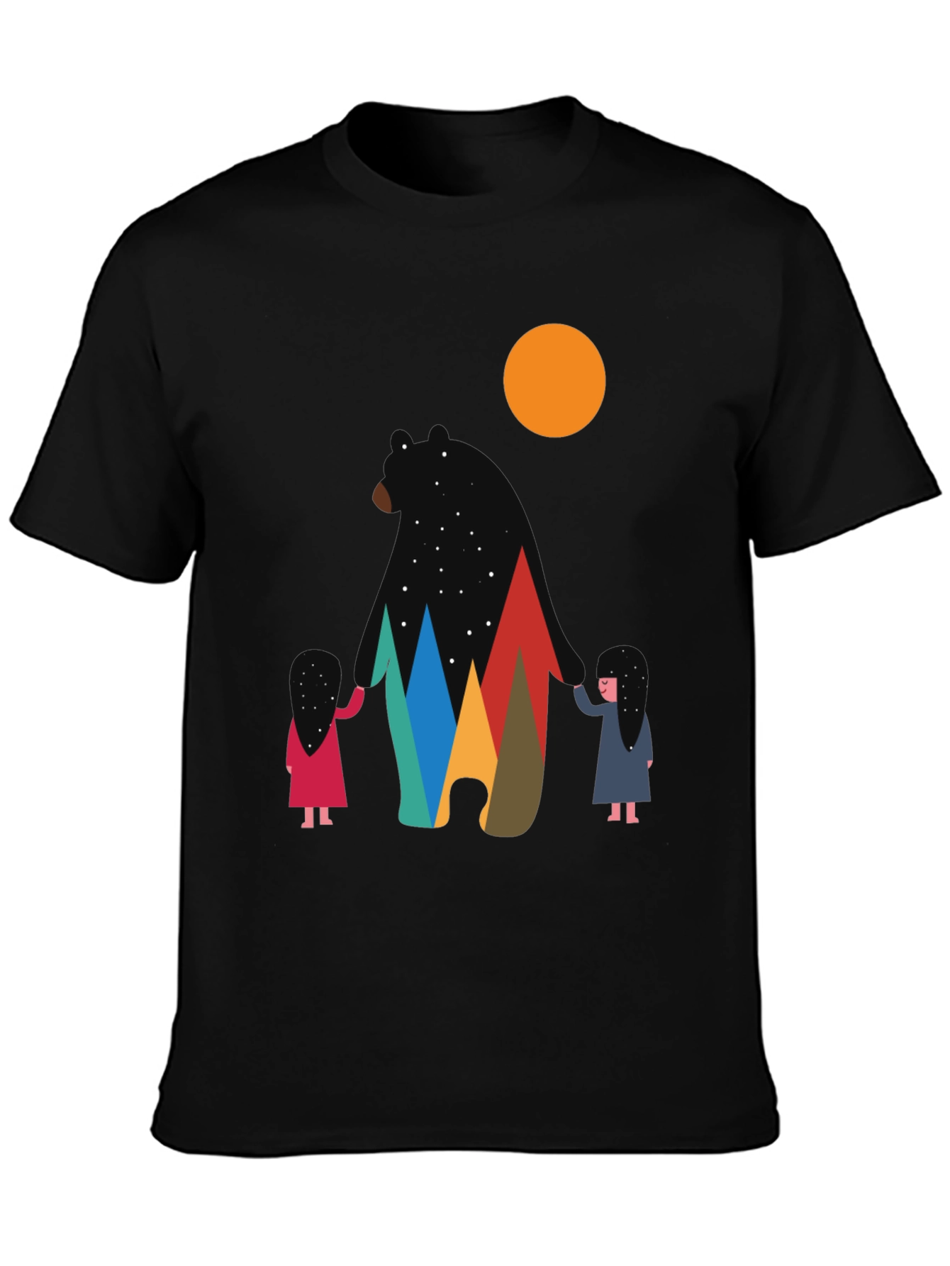 Bear & Mountain Graphic Tee - Stylish Unisex Shirt