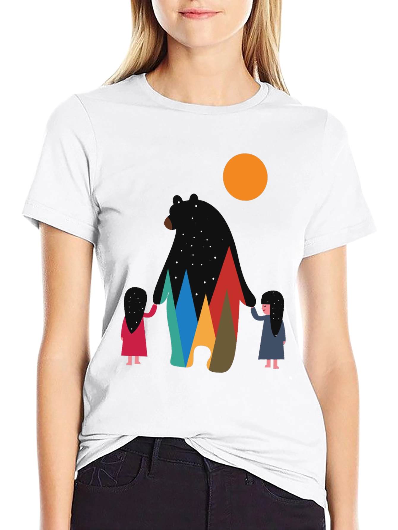 Bear & Mountain Graphic Tee - Stylish Unisex Shirt