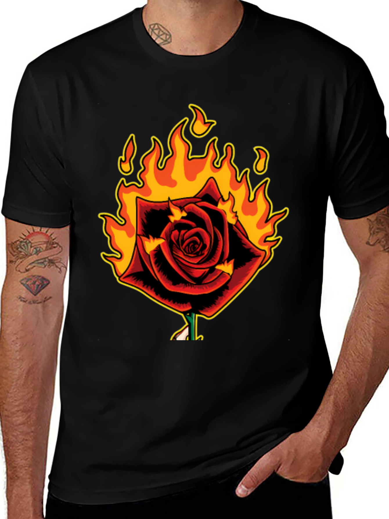 Burning Rose Graphic T-Shirt
