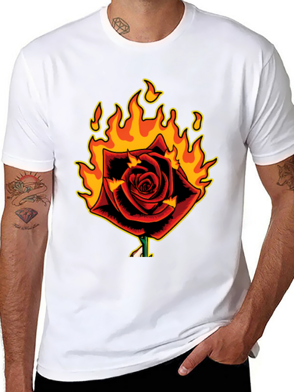 Burning Rose Graphic T-Shirt