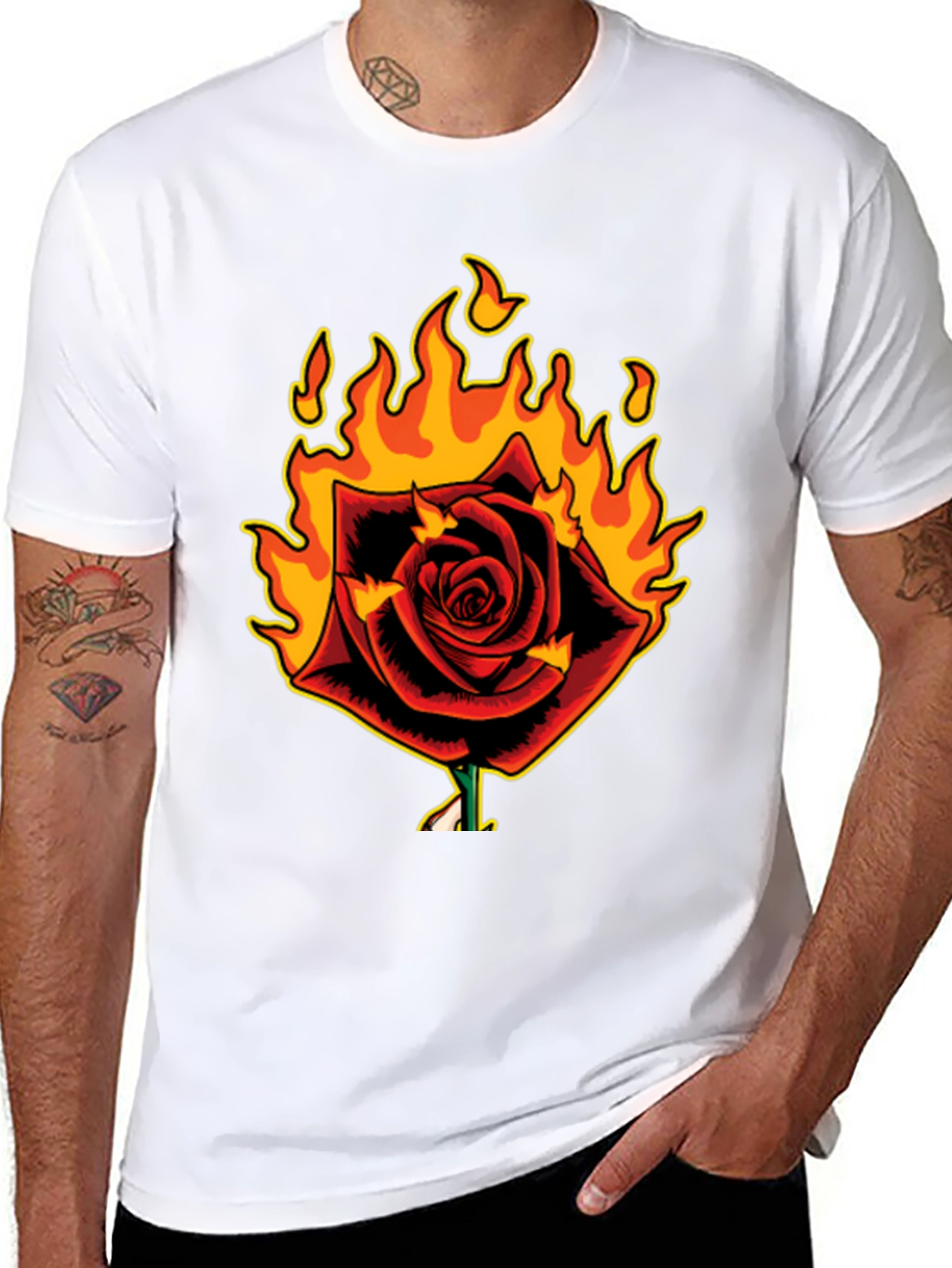 Burning Rose Graphic T-Shirt