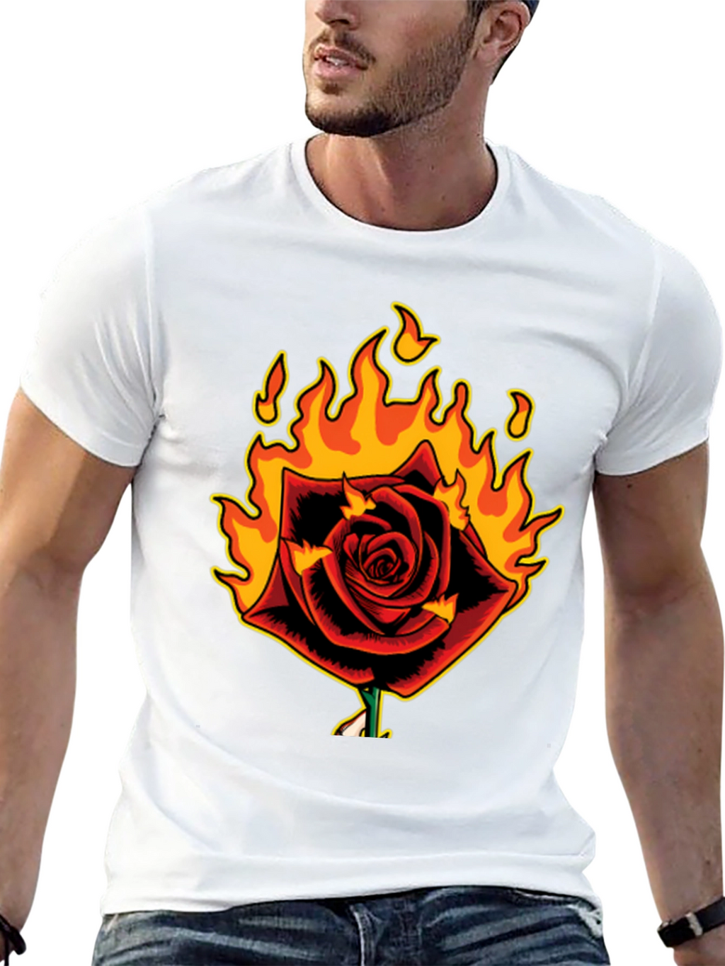 Burning Rose Graphic T-Shirt