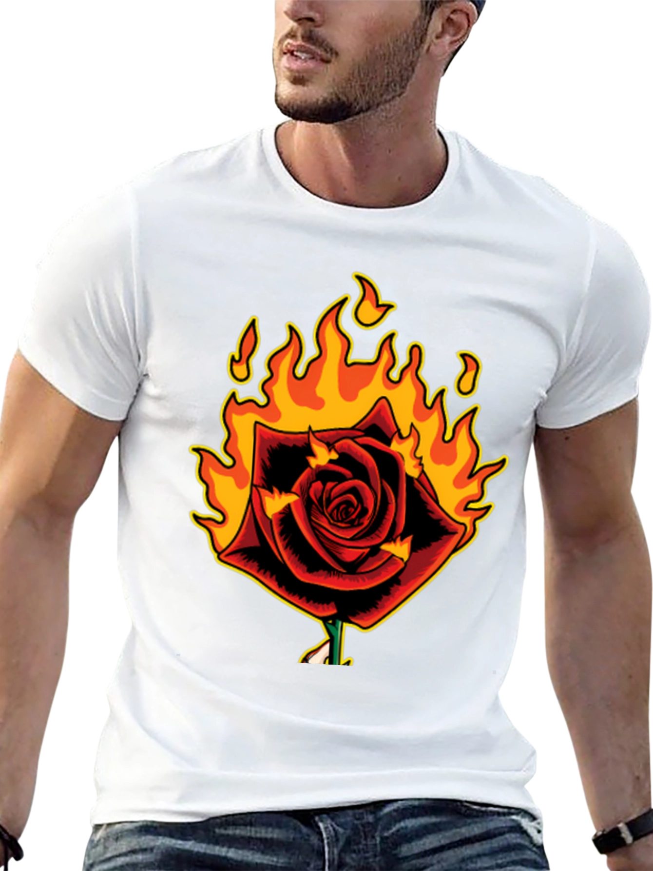 Burning Rose Graphic T-Shirt
