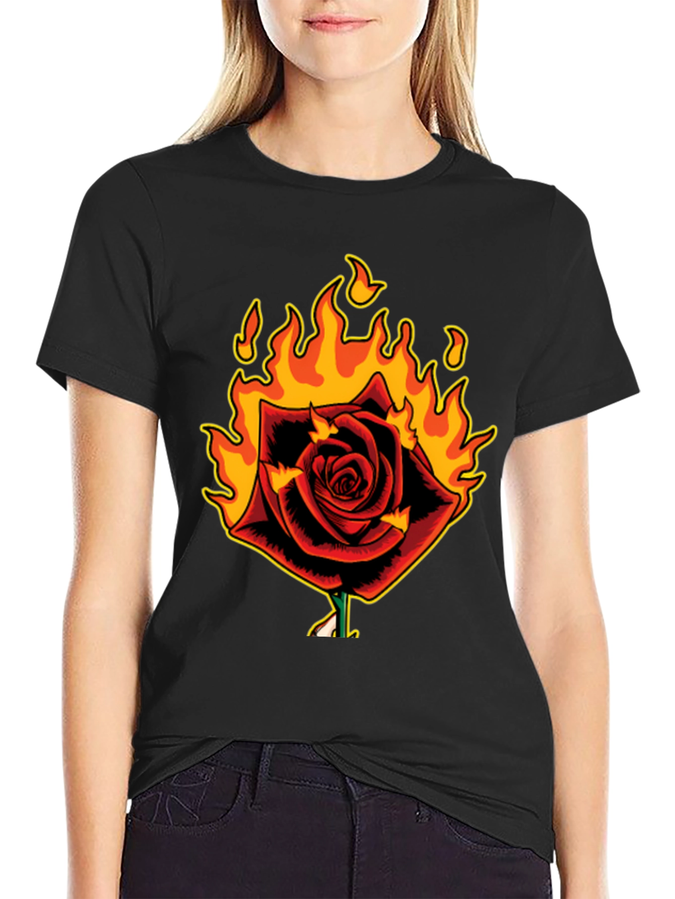 Burning Rose Graphic T-Shirt