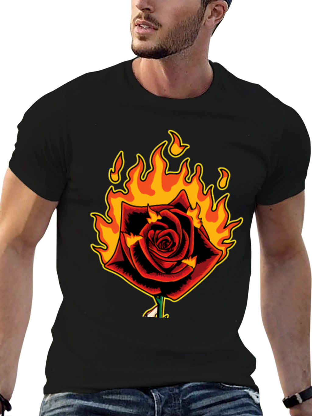 Burning Rose Graphic T-Shirt