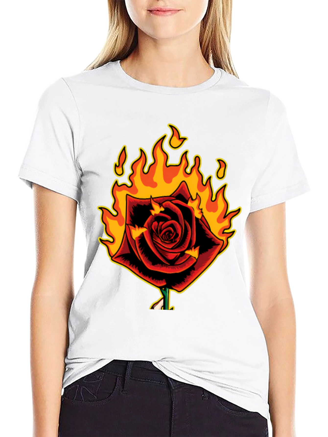 Burning Rose Graphic T-Shirt
