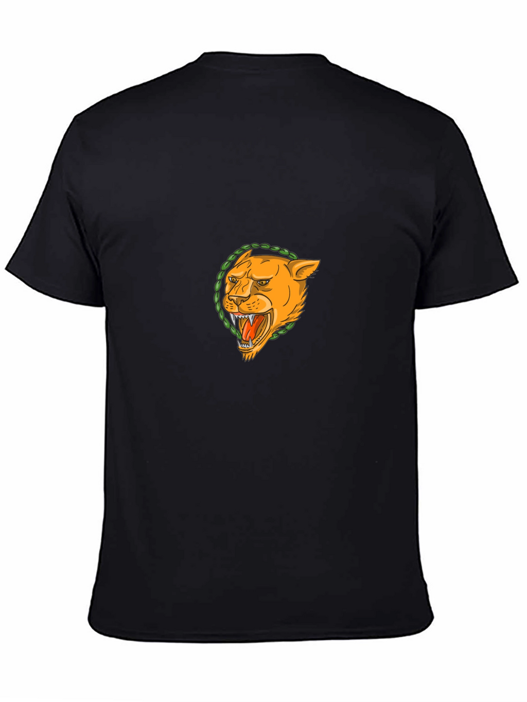 Black T-Shirt with Lion Graphic