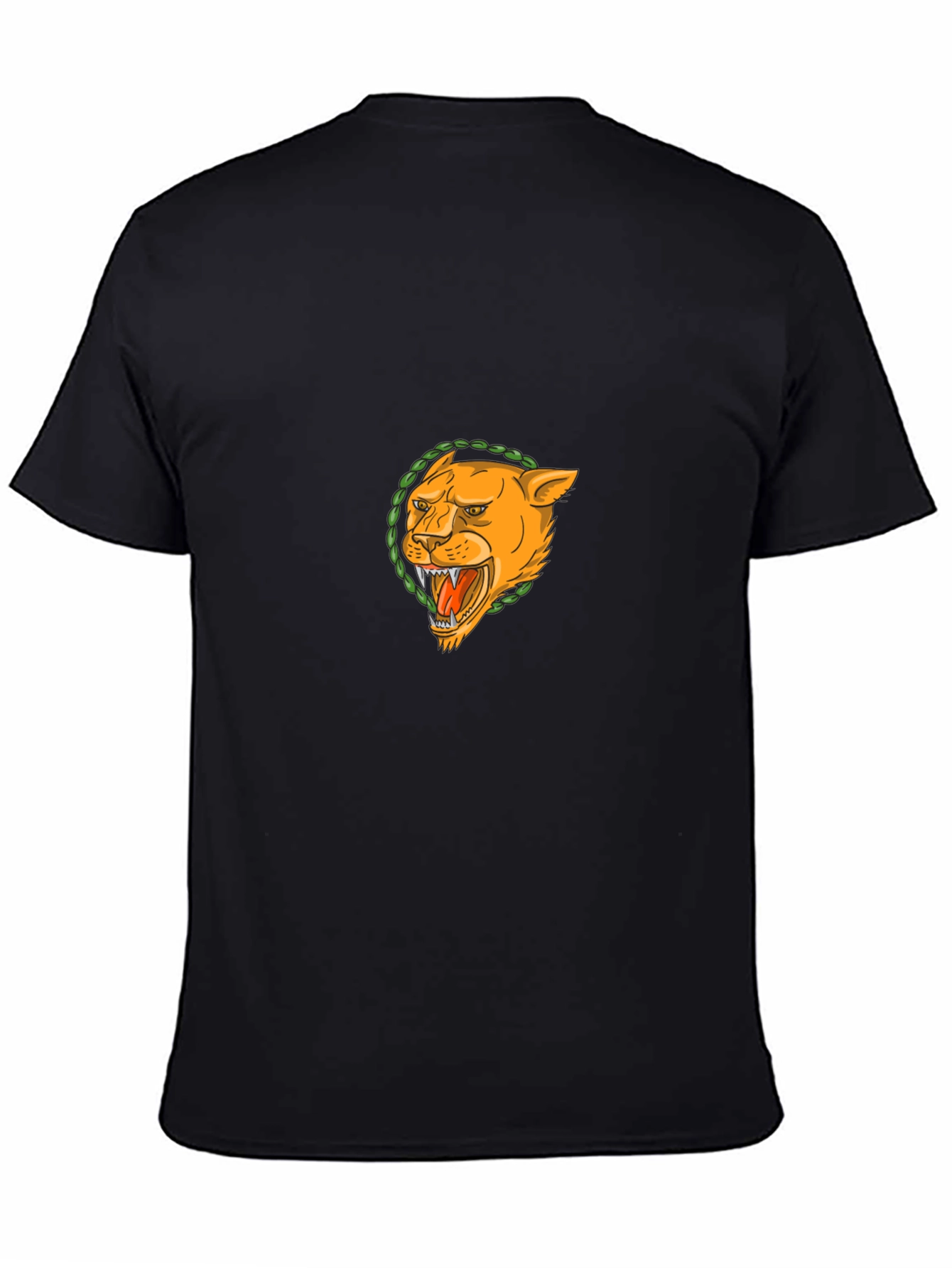 Black T-Shirt with Lion Graphic