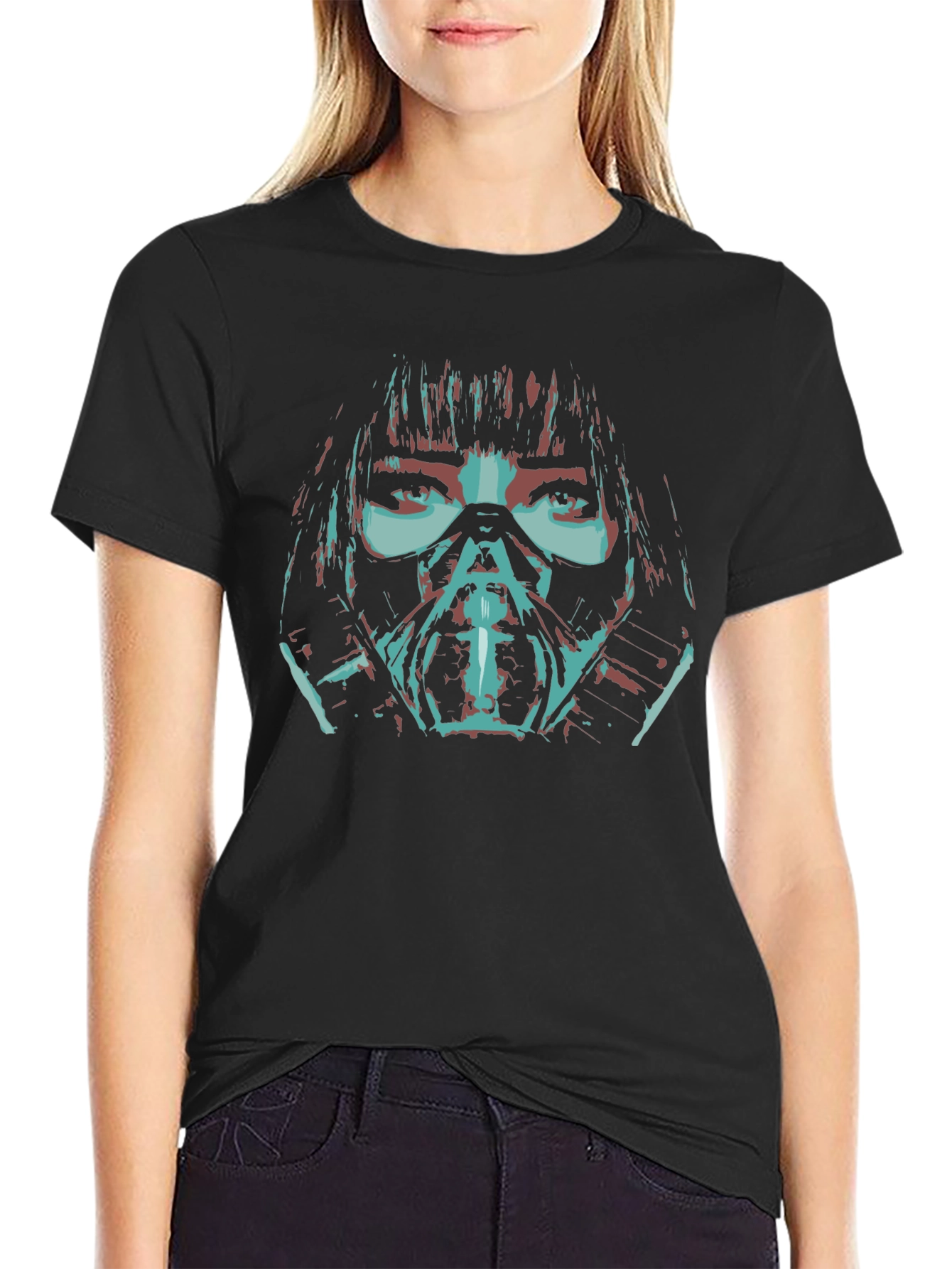 Cyberpunk Mask Graphic Tee - Edgy Sci-Fi Style