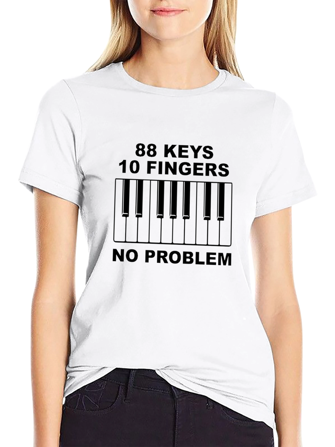 88 Keys 10 Fingers No Problem Black Tee