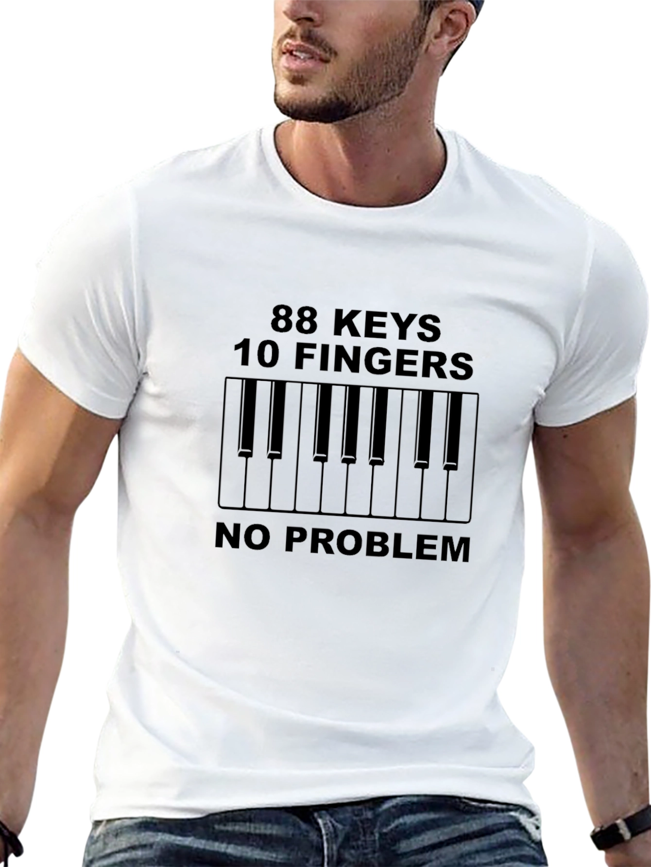 88 Keys 10 Fingers No Problem Black Tee