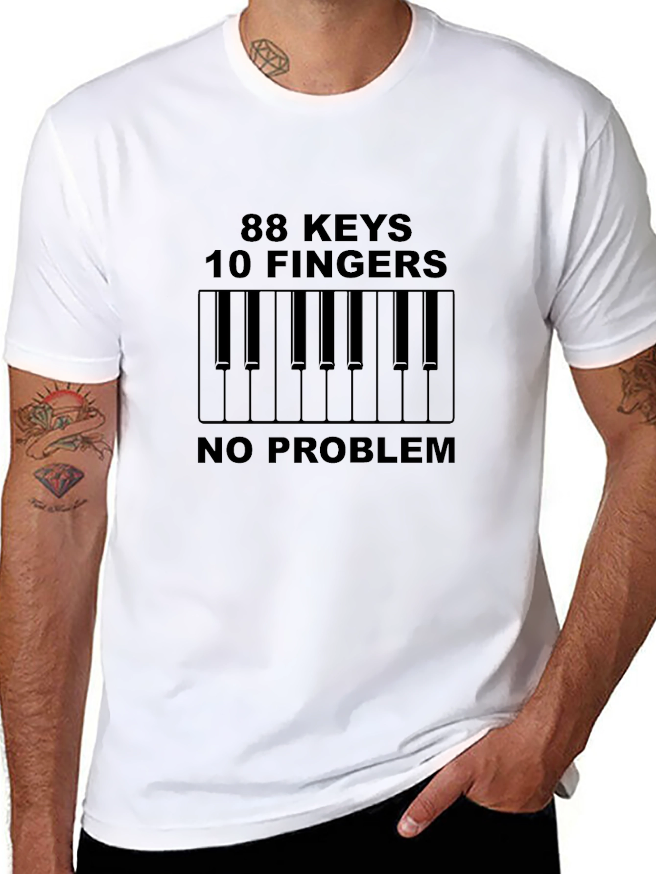 88 Keys 10 Fingers No Problem Black Tee
